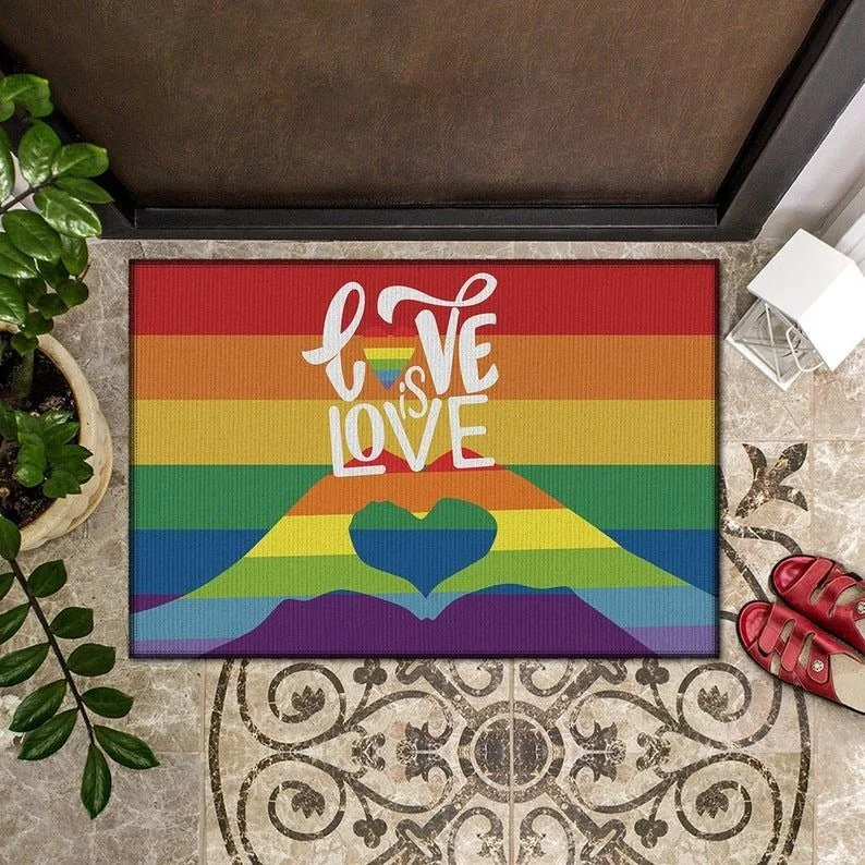 Gay Pride Doormat, Lesbian Doormat Love Is Love Doormat, Rainbow Doormat, Lgbt Pride Home Doormat Gay Pride Doormat, Lesbian Doormat Love Is Love Doormat, Rainbow Doormat, Lgbt Pride Home Doormat