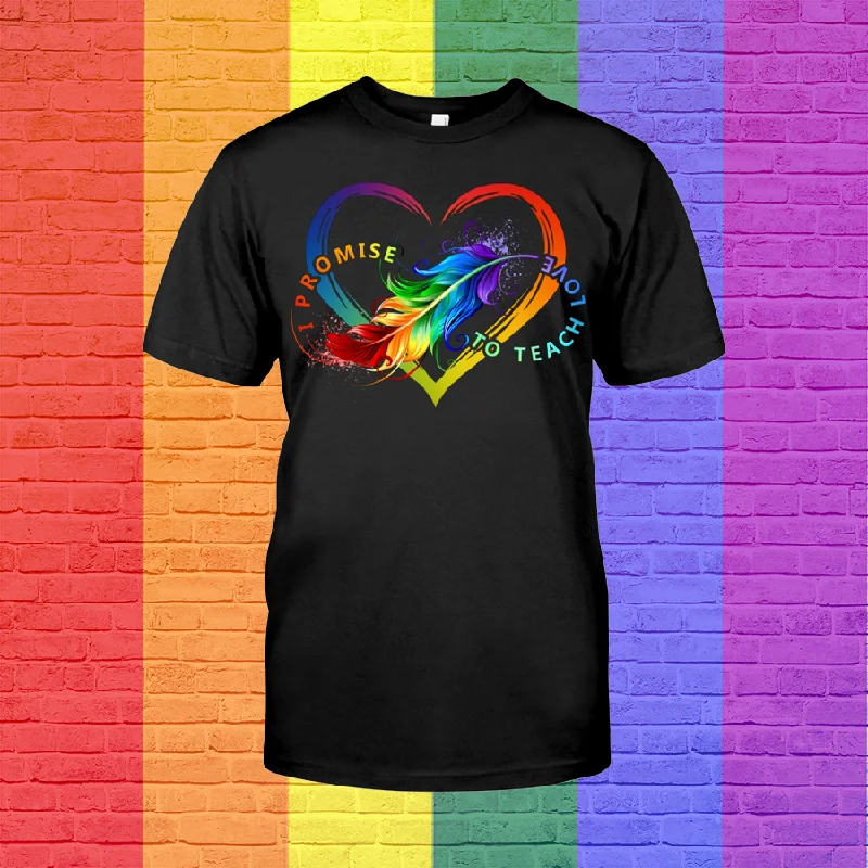 I Promise To Teach Love Lgbtq Pride Shirt, Rainbow Heart Shirt For Gay Man, Lesbian T Shirt I Promise To Teach Love Lgbtq Pride Shirt, Rainbow Heart Shirt For Gay Man, Lesbian T Shirt