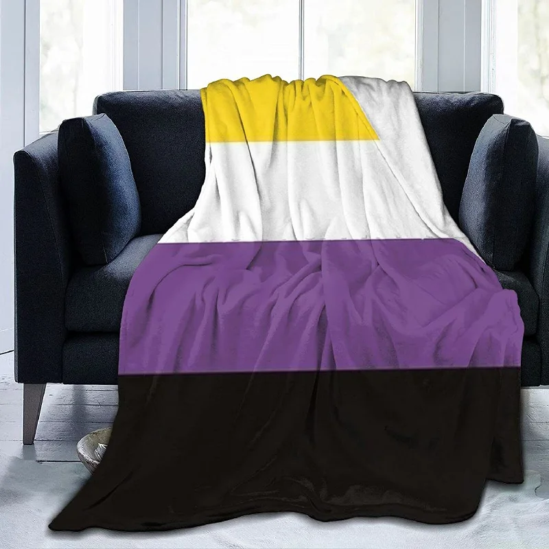 Non Binary Pride Flag Flannel Fleece Throw Blankets For Bed Sofa Living Room Soft Blanket For Non Binary Non Binary Pride Flag Flannel Fleece Throw Blankets For Bed Sofa Living Room Soft Blanket For Non Binary