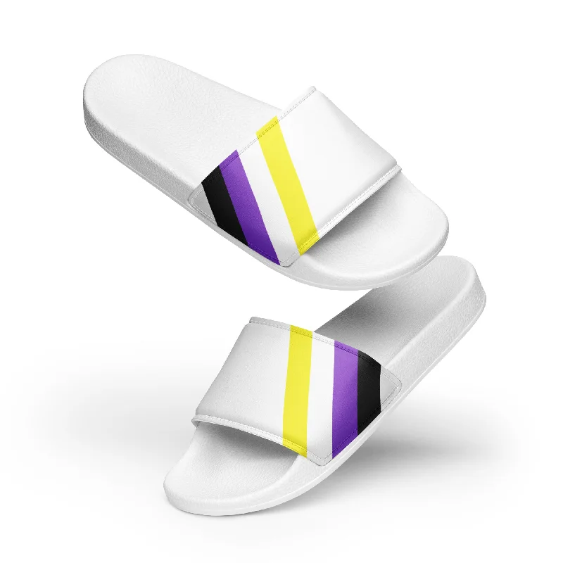 Non-binary Diagonal Flag Colors LGBTQ+ Slides Men Sizes