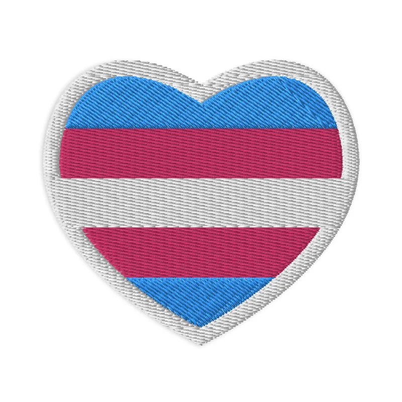 Transgender Trans Pride Heart Shaped Embroidered Patch