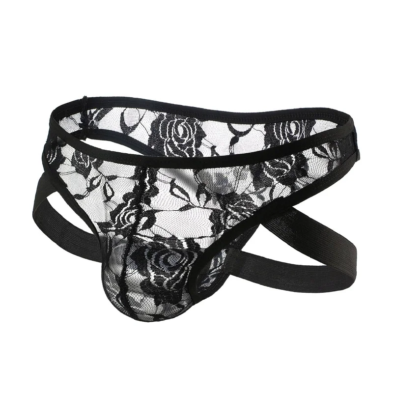 Men's Lace Briefs with Leg Strap