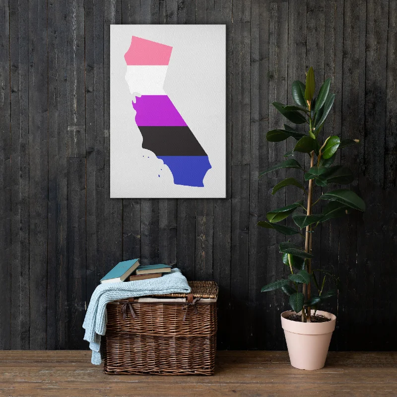 California Genderfluid Pride Canvas Wall Art