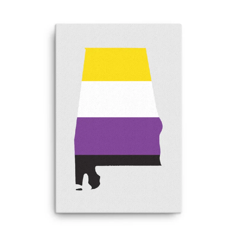 Alabama Nonbinary Enby Pride Canvas Wall Art