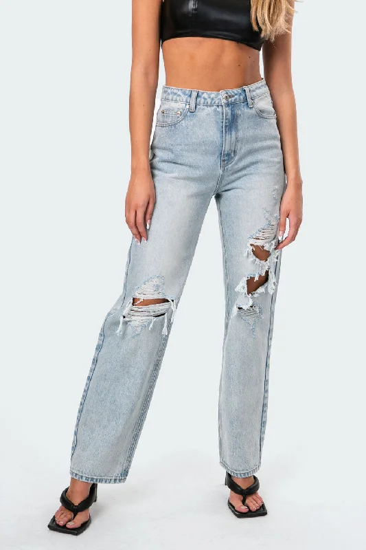 Wide Or Die Ripped Jeans