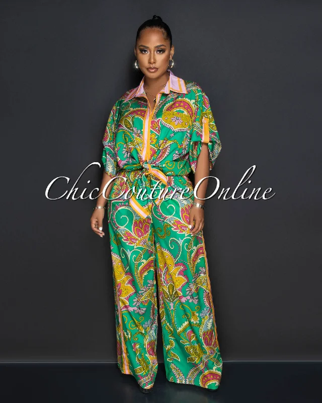 alecia-green-print-shirt-wide-pants-silky-set