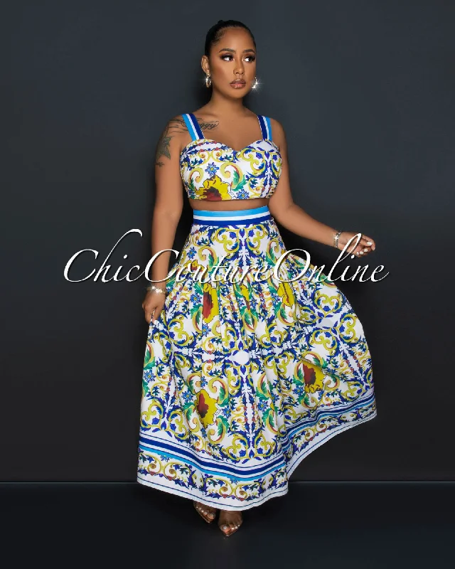 crisanto-white-multi-color-print-crop-top-maxi-skirt-set