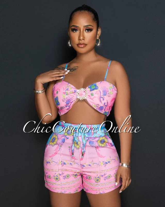 hamar-pink-multi-color-print-crop-top-shorts-set