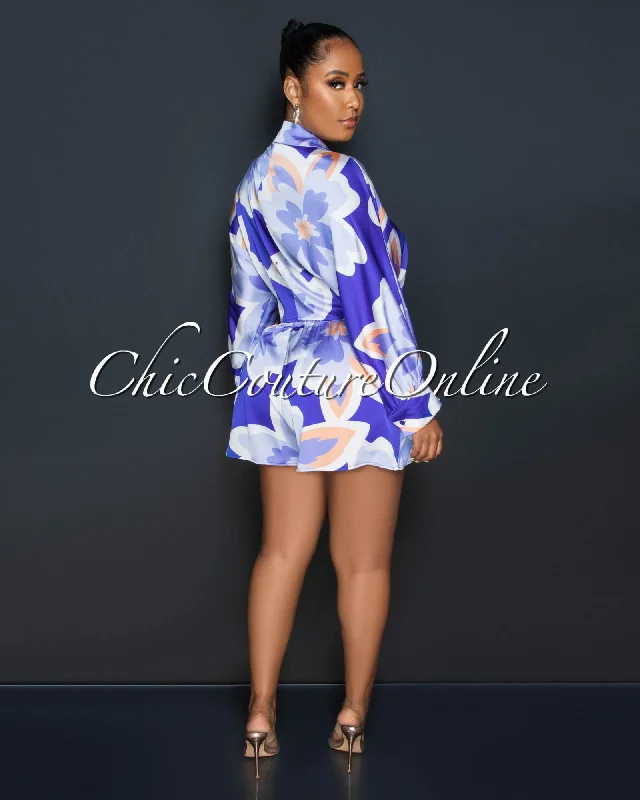 issay-blue-multi-color-print-shirt-mini-shorts-silky-set