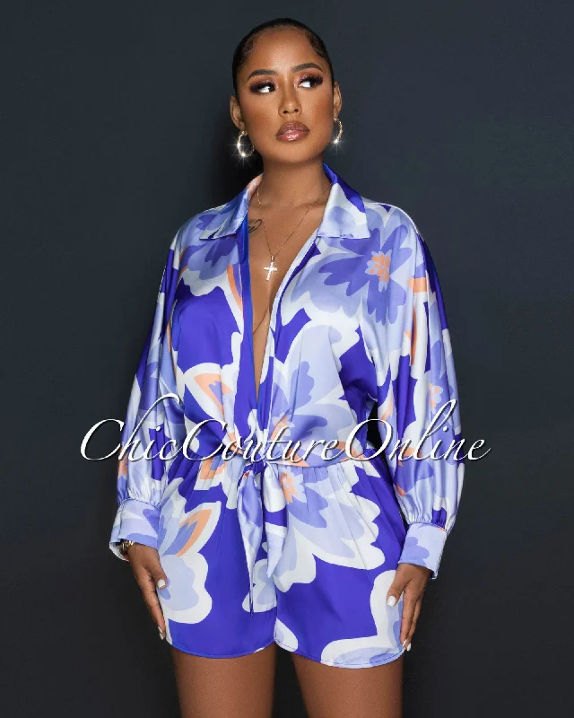 issay-blue-multi-color-print-shirt-mini-shorts-silky-set