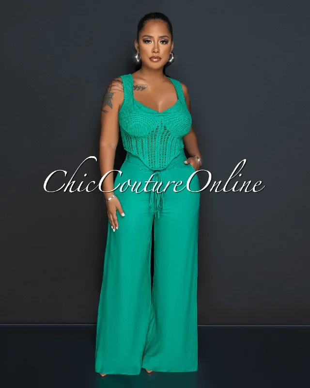 luipta-green-crochet-crop-top-wide-pants-set