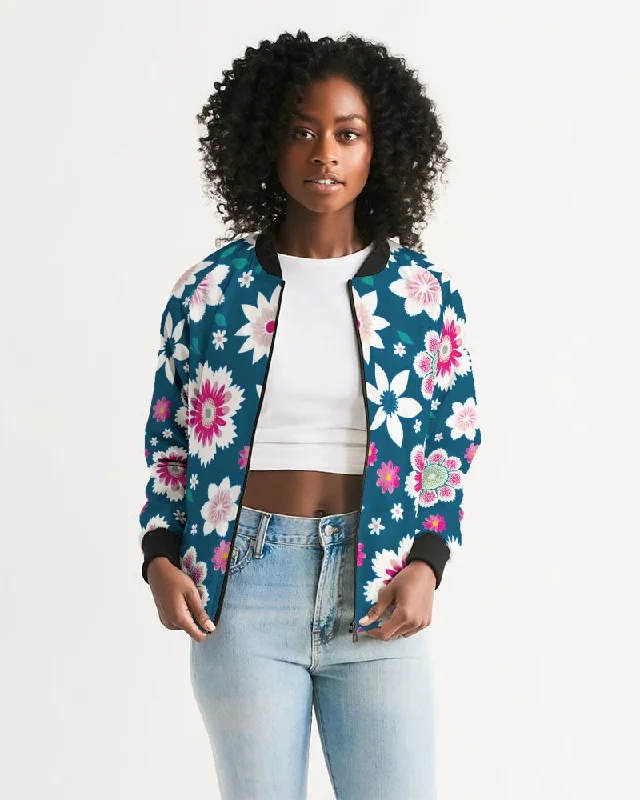 Beautiful floral pattern Women's All-Over Print Bomber Jacket