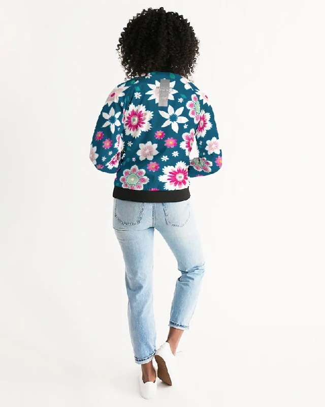 Beautiful floral pattern Women's All-Over Print Bomber Jacket