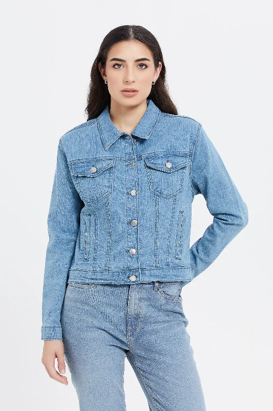 Women Blue Denim Jacket