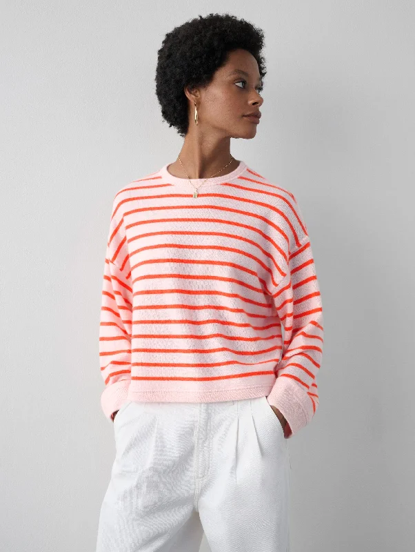 Cashmere Drop Shoulder Striped Sweater