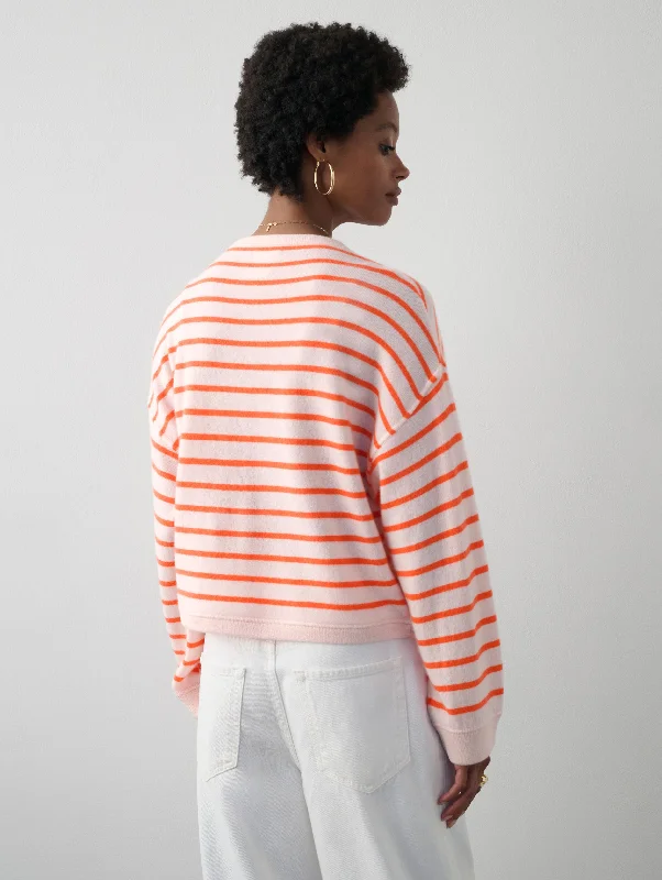 Cashmere Drop Shoulder Striped Sweater