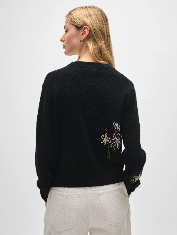 Cashmere Embroidered Crewneck