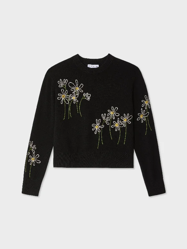 Cashmere Embroidered Crewneck