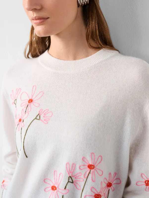 Cashmere Embroidered Crewneck