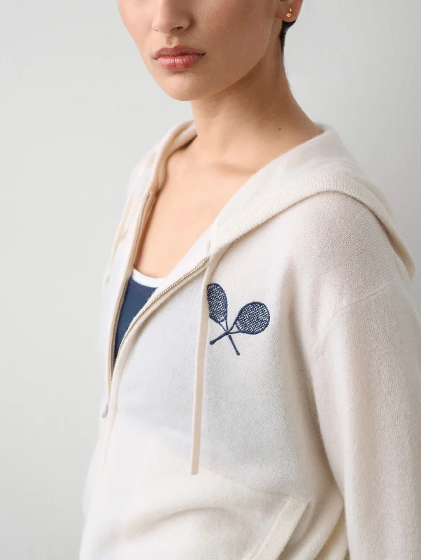 Cashmere Racket Cropped Zip Hoodie