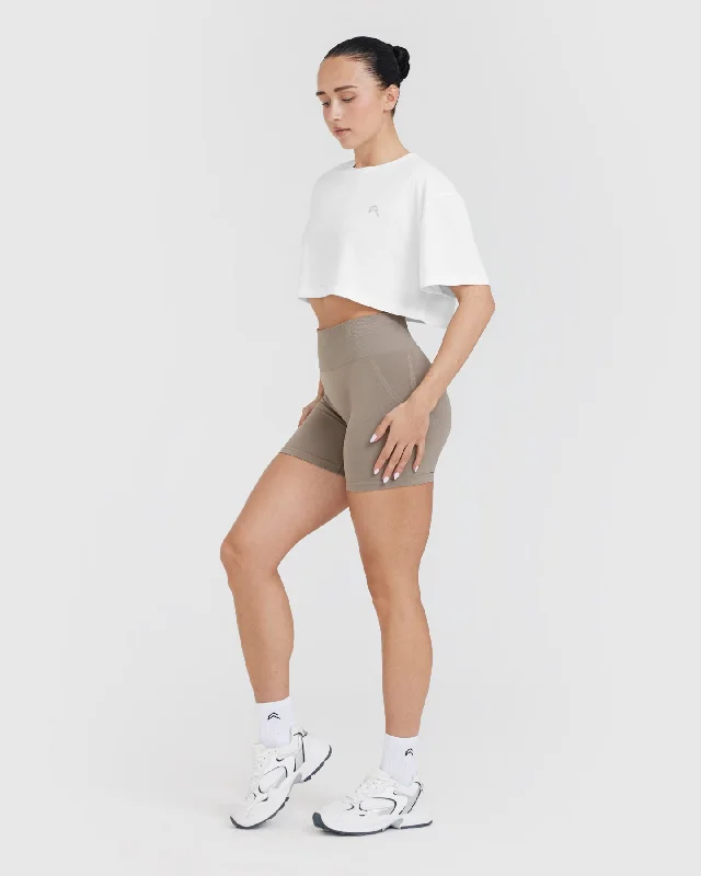 Classic Crop Lightweight T-Shirt | White