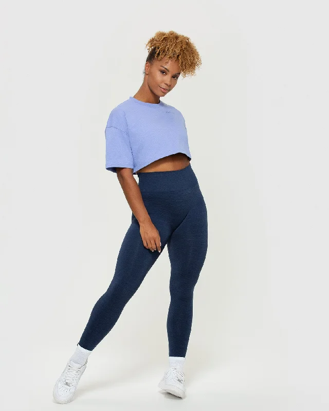 Comfort Oversized Cropped Short Sleeve T-Shirt | Violet