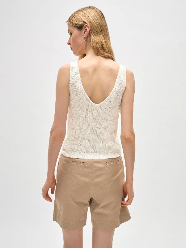 Cotton Linen Ribbed Tank