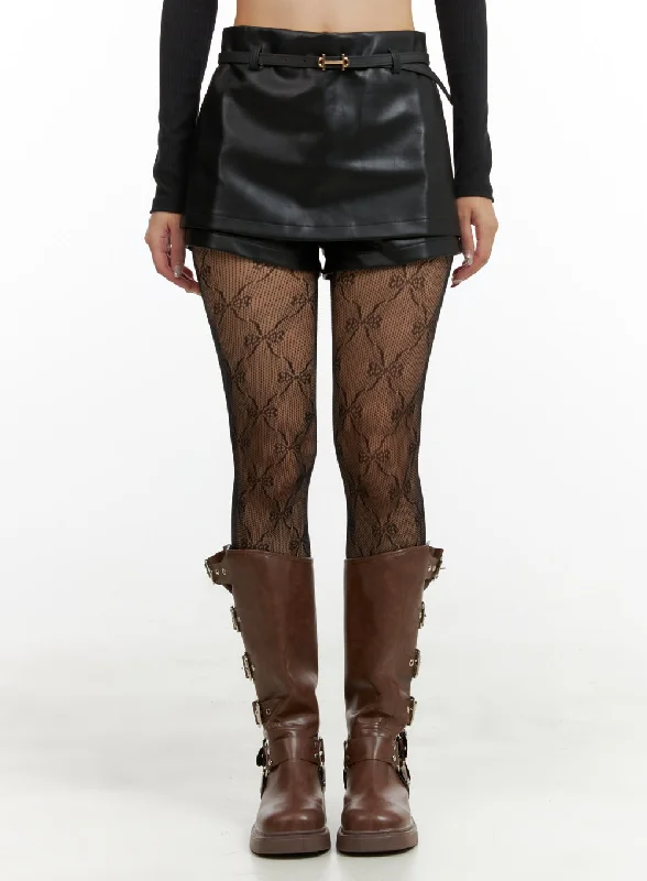 faux-leather-layered-shorts-ou404