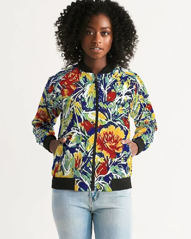 Painted floor design Women's All-Over Print Bomber Jacket