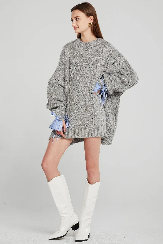 Sadie Shirt Combo Knit Pullover