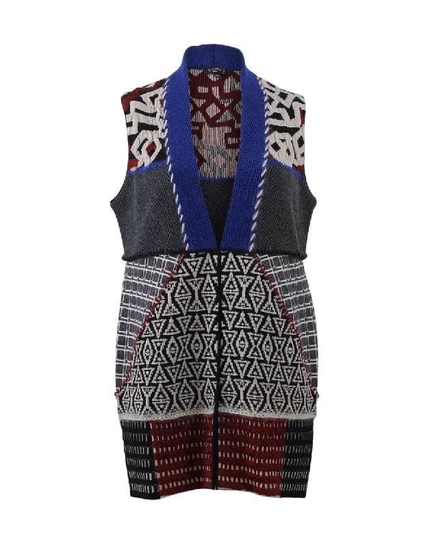 Tribal Print Knit Vest