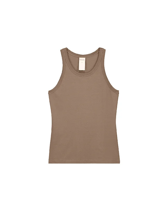 Racer Back Singlet - Taupe