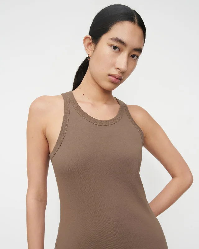 Racer Back Singlet - Taupe