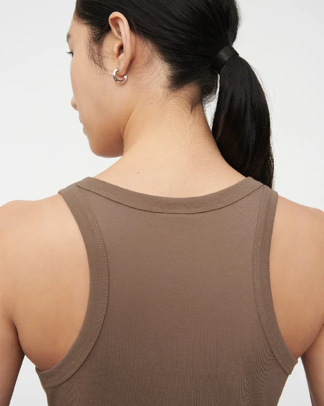 Racer Back Singlet - Taupe