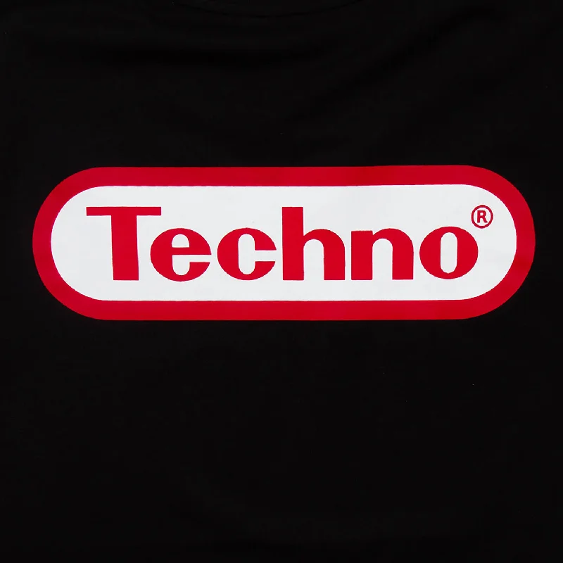 Super Techno Back Print - Tank Tshirt - Black