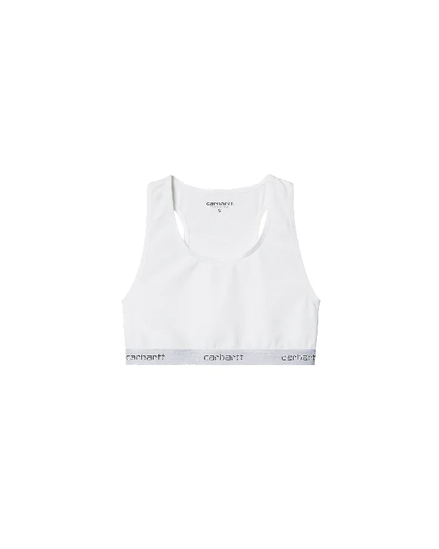 Womens Script Racer Tank - White