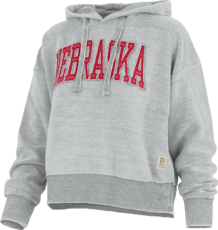 Women's Nebraska Huskers Oxford Reversed Fleece Hoodie