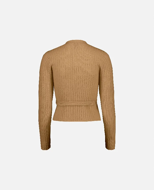 Strickjacke aus Cashmere in Beige