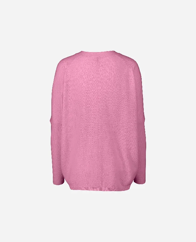 V-Strickjacke aus Cashmere-Mischung in Rose