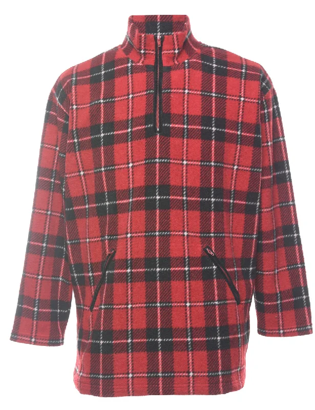 Checked Red Fleece - M