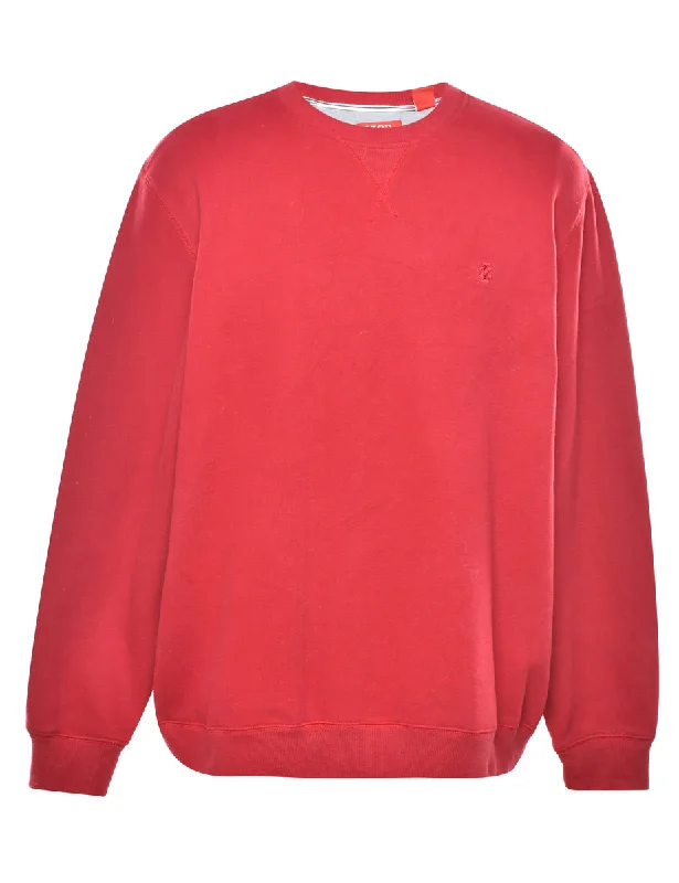 Izod Plain Red Sweatshirt - XL