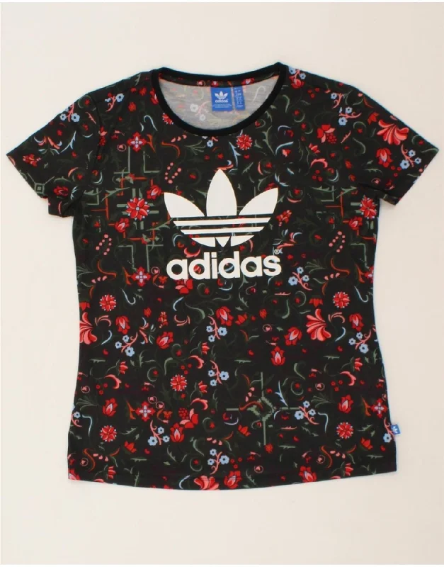 ADIDAS Womens Graphic T-Shirt Top UK 16 Large  Multicoloured Floral