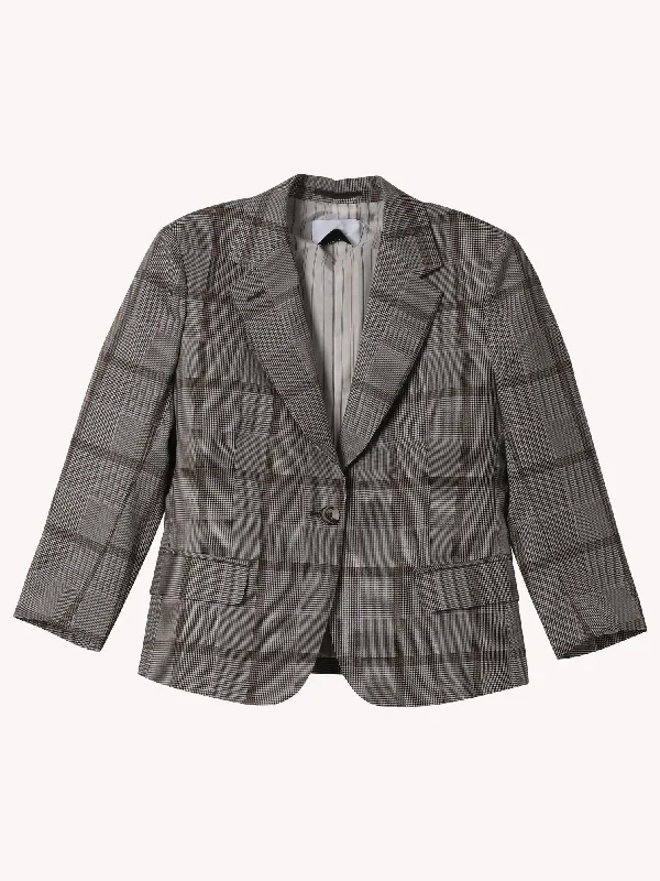 Beata Jacket in Grey Plaid