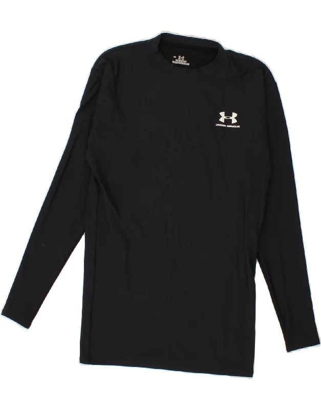 UNDER ARMOUR Womens Top Long Sleeve UK 14 Large Navy Blue Nylon