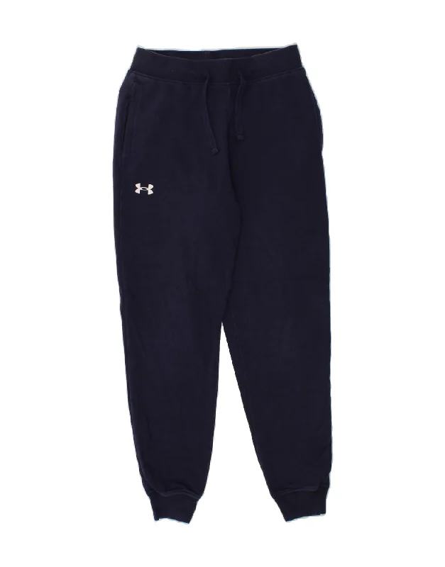 UNDER ARMOUR Womens Tracksuit Trousers Joggers UK 14 Medium Navy Blue