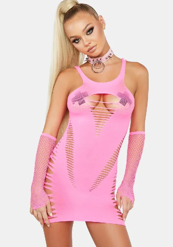 Bubblegum Back 2 Basixxx Mini Dress