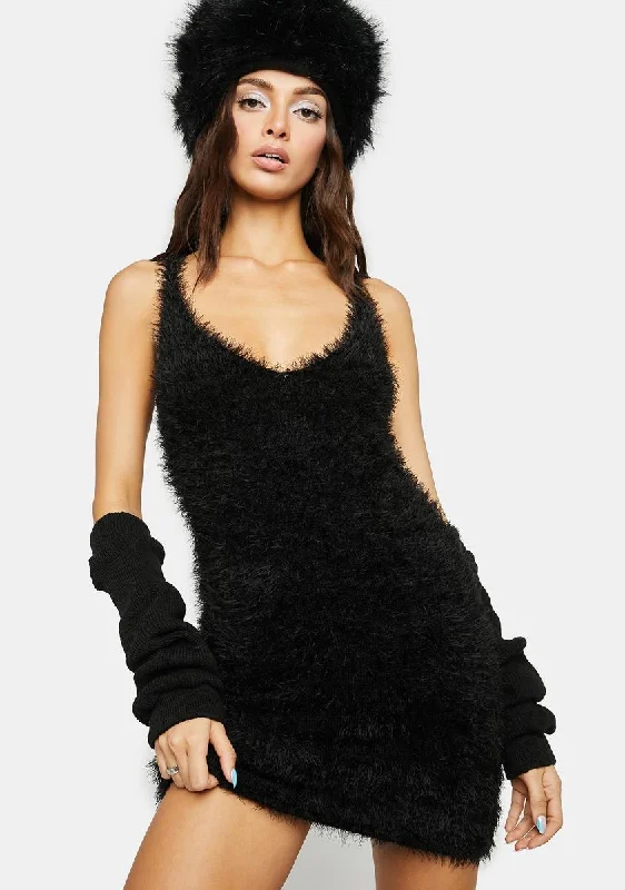 Down Tonight Fuzzy Mini Dress