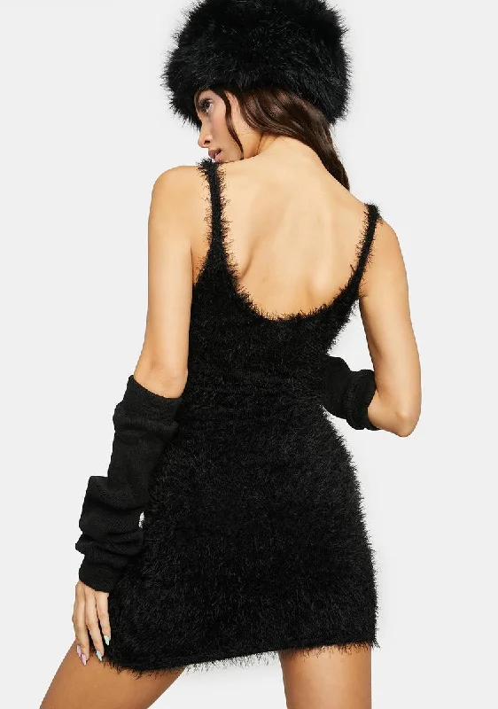 Down Tonight Fuzzy Mini Dress