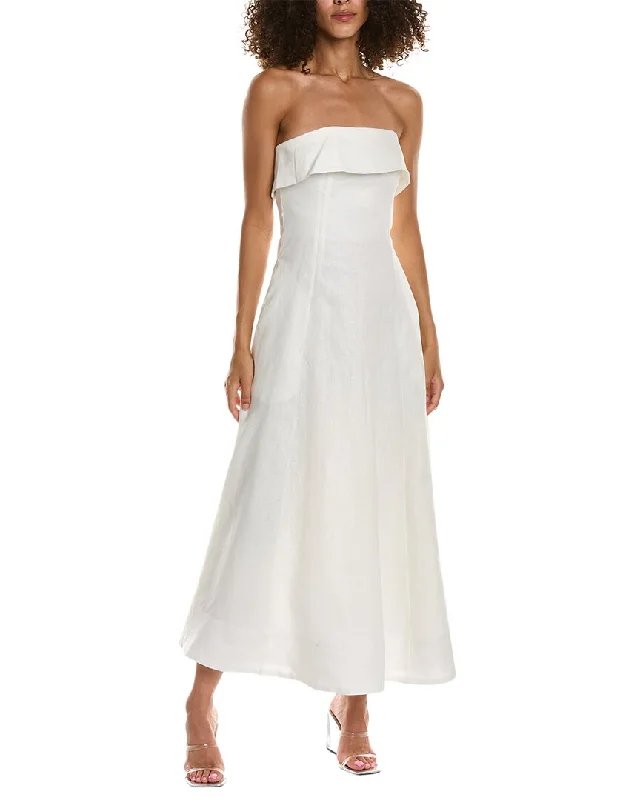 Nicholas Cosette Banded Corset Linen Midi Dress