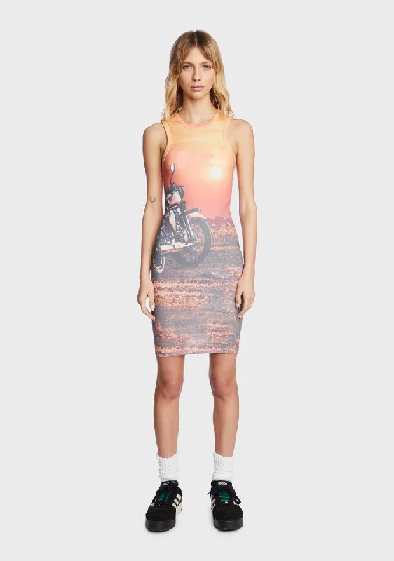 Polarised Print Tank Mini Dress